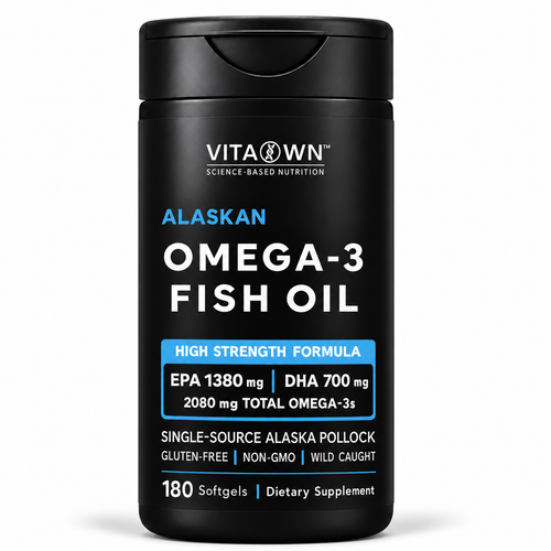 Alaskan Omega-3 Fish Oil, 2,080 mg Total Omega-3s with 1,380 mg EPA and 700 mg DHA per Serving